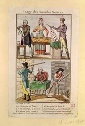 Utilisation des nouvelles mesures, gravé par Labrousse, 1795